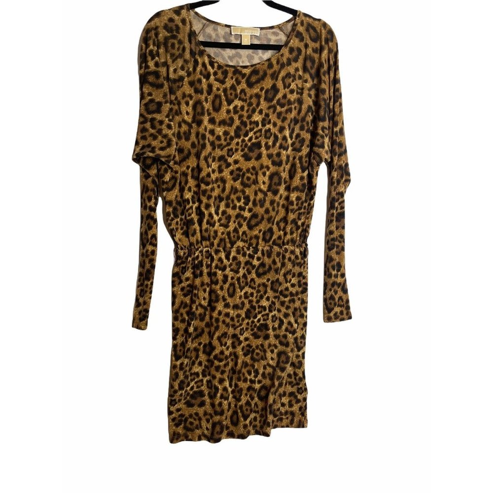 Michael Kors Long Sleeve Cheetah Print Dress XS - Picture 2 of 12